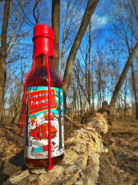 (3/10) - SIROP D'ÉRABLE PIQUANT RHUM CHOCOLAT CAFÉ **DOUX** (COLLAB DISTILLERIE DE MONTRÉAL).