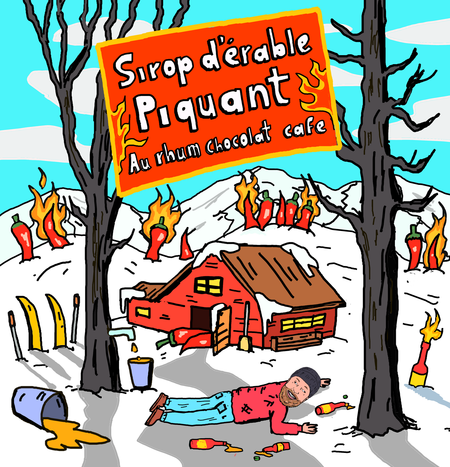 (3/10) - SIROP D'ÉRABLE PIQUANT RHUM CHOCOLAT CAFÉ **DOUX** (COLLAB  DISTILLERIE DE MONTRÉAL).