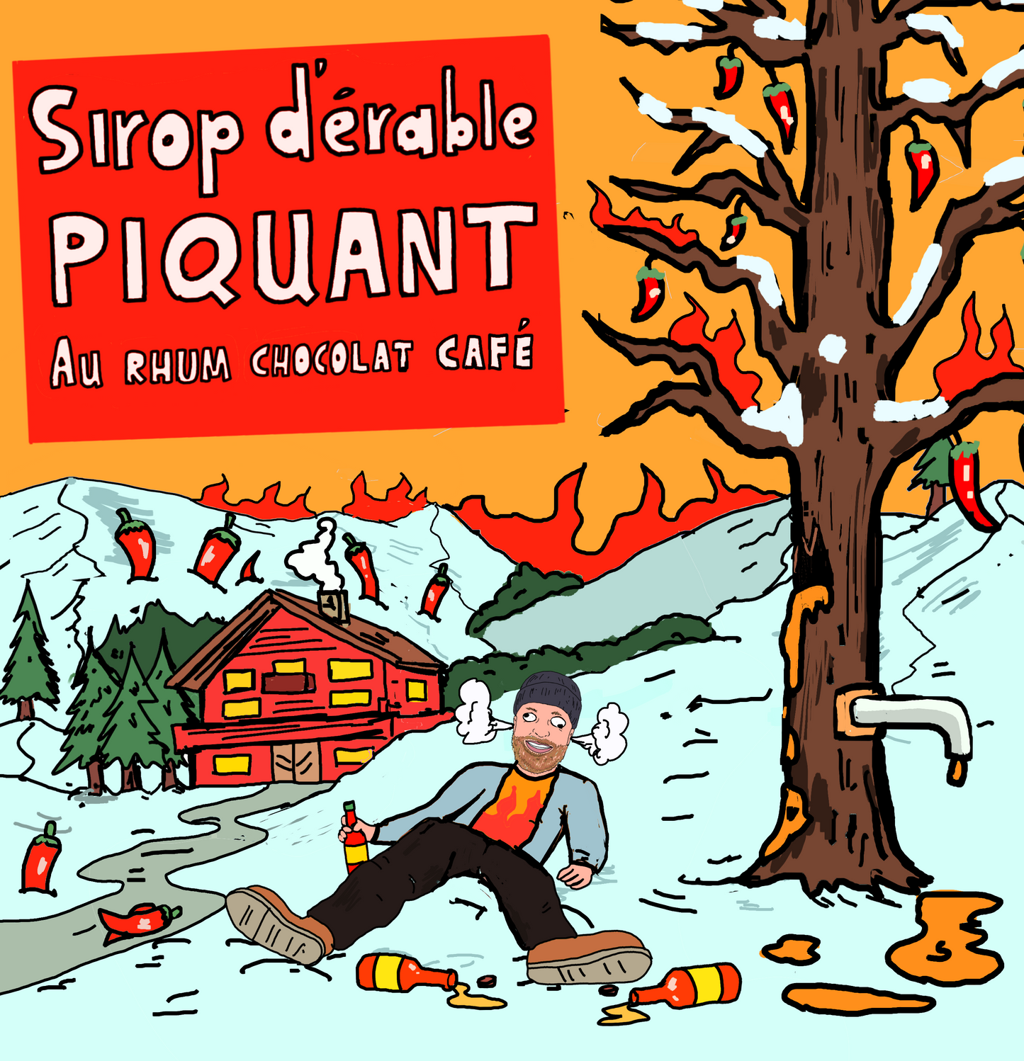 (8/10) - SIROP D’ÉRABLE PIQUANT RHUM CHOCOLAT CAFÉ **FORT** (COLLAB DISTILLERIE MONTRÉAL).